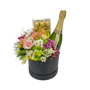 Box de Flores com Ferrero e Chandon